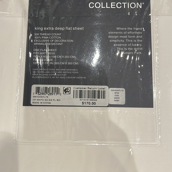*NWT* Hudson Park Collection 500 thread count sateen king...